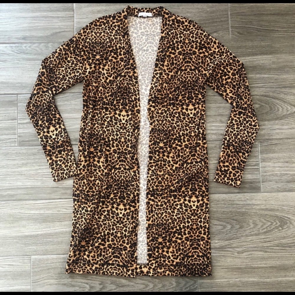 Socialite animal print duster cardigan- size Small